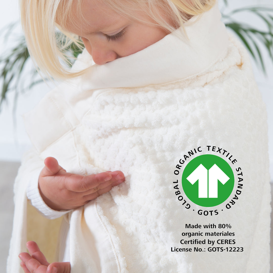 Organic Fitted Sheet for Changing Mats 75x85 cm 'Seashells Oyster' - White