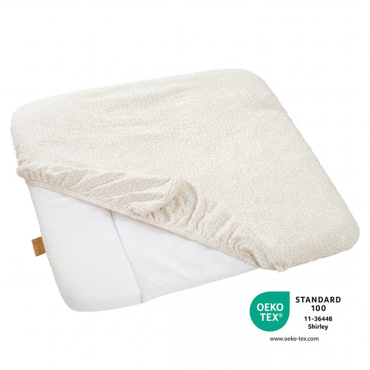 Organic Fitted Sheet for Changing Mats 75x85 cm 'Seashells Oyster' - White