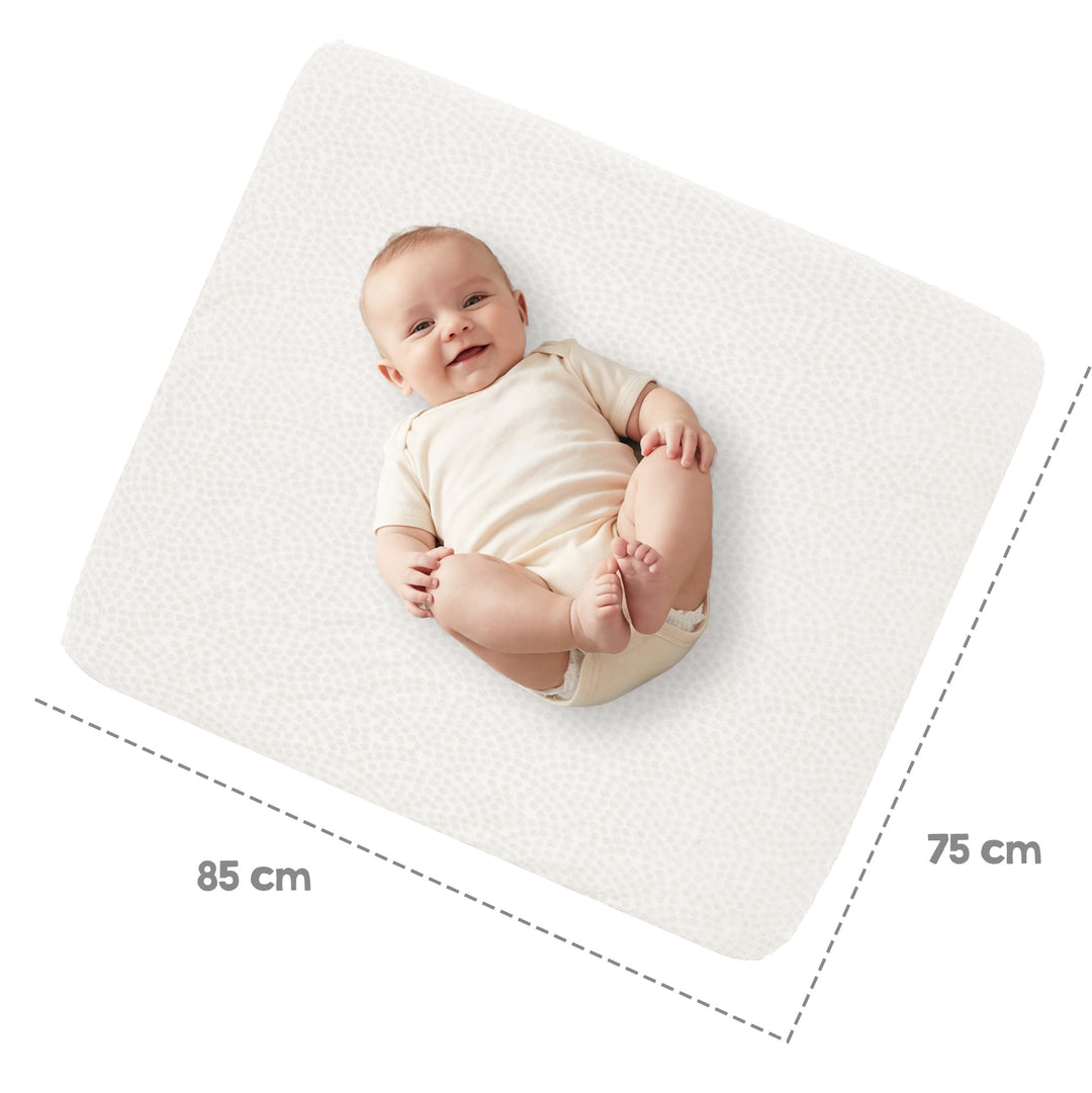 Organic Fitted Sheet for Changing Mats 75x85 cm 'Seashells Oyster' - White