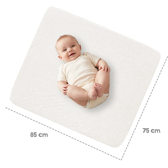 Organic Fitted Sheet for Changing Mats 75x85 cm 'Seashells Oyster' - White