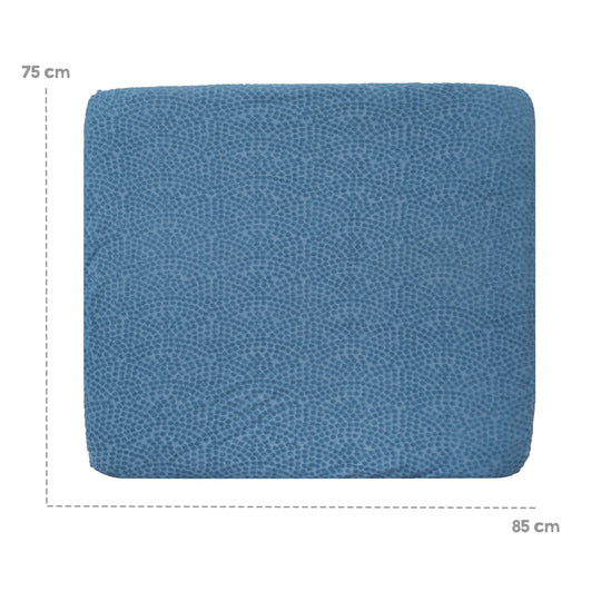 Housse pour matelas à langer 'Seashells Indigo' - 85 x 75 cm - Jersey biologique GOTS - Bleu