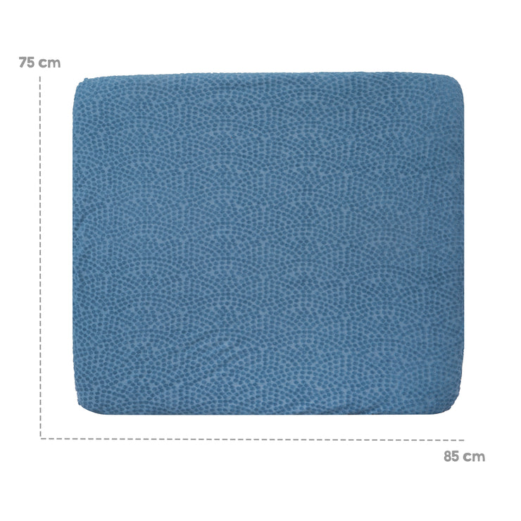 Copertura organica elastica per materassini fasciatoio 75x85 cm 'Seashells Indigo' - Blu