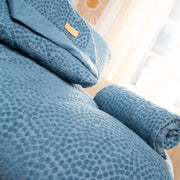Organic Spannbezug für Wickelauflagen 75x85 cm 'Seashells Indigo' - Blau