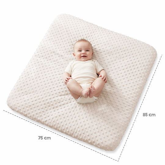 Housse pour matelas à langer 'Frosty Almond' - 85 x 75 cm - Jersey biologique GOTS - Beige
