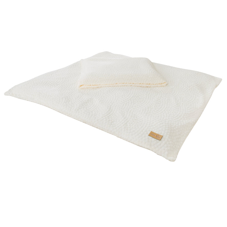 Cradle Bedding 80 x 80 cm 'Seashells Oyster' - GOTS & Oeko Tex certified - White