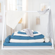 Cradle Bedding 80 x 80 cm 'Seashells Oyster' - GOTS & Oeko Tex certified - White