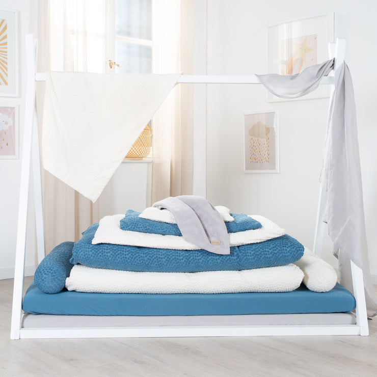 Lit de lit de salaire 80 x 80 cm 'Seahells Oyster' - Gots & Oeko Tex - blanc