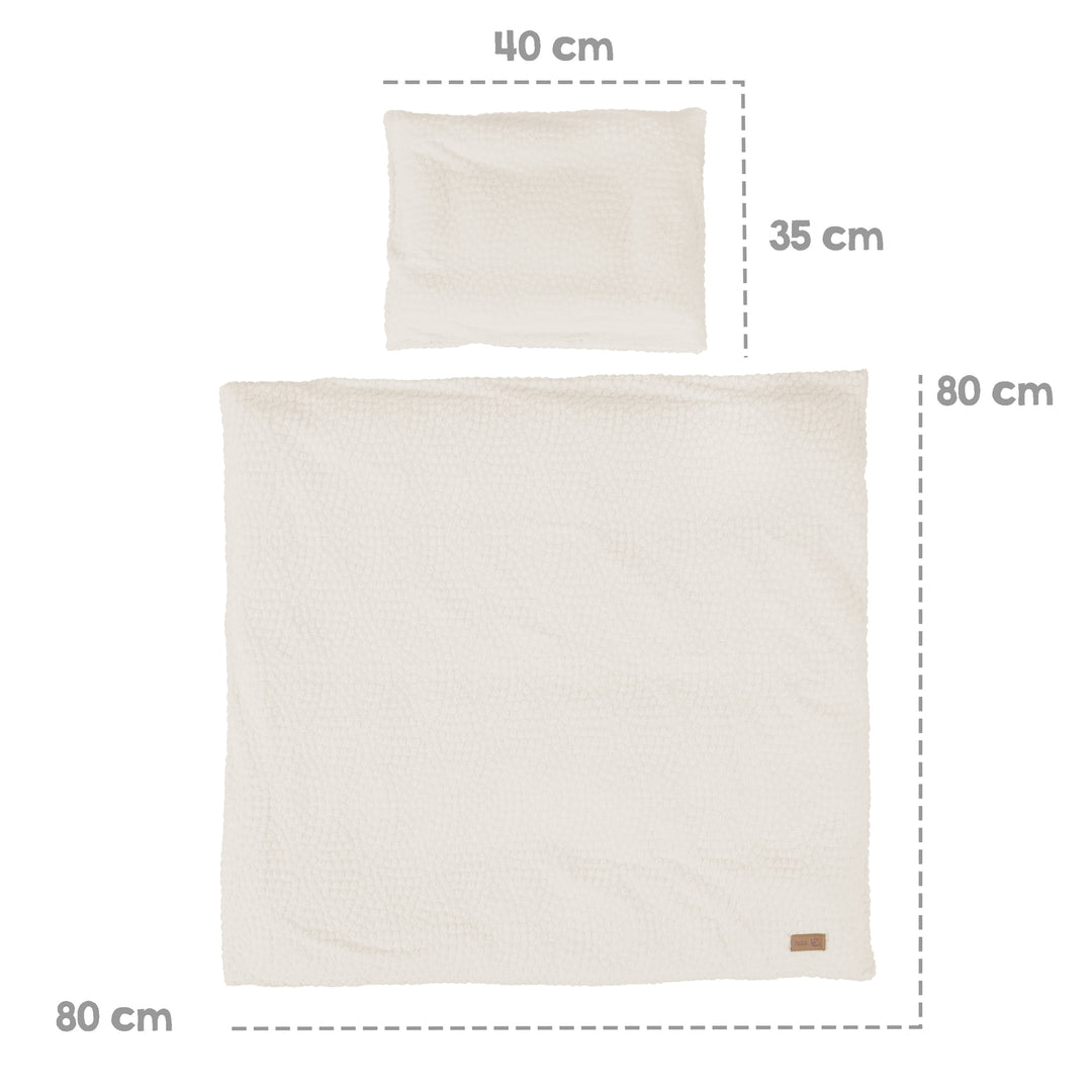 Cradle Bedding 80 x 80 cm 'Seashells Oyster' - GOTS & Oeko Tex Certified - White