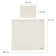 Lit de lit de salaire 80 x 80 cm 'Seahells Oyster' - Gots & Oeko Tex - blanc