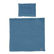 Linge de lit pour berceau 80 x 80 cm 'Seashells Indigo' - Certifié GOTS et Oeko Tex - Bleu