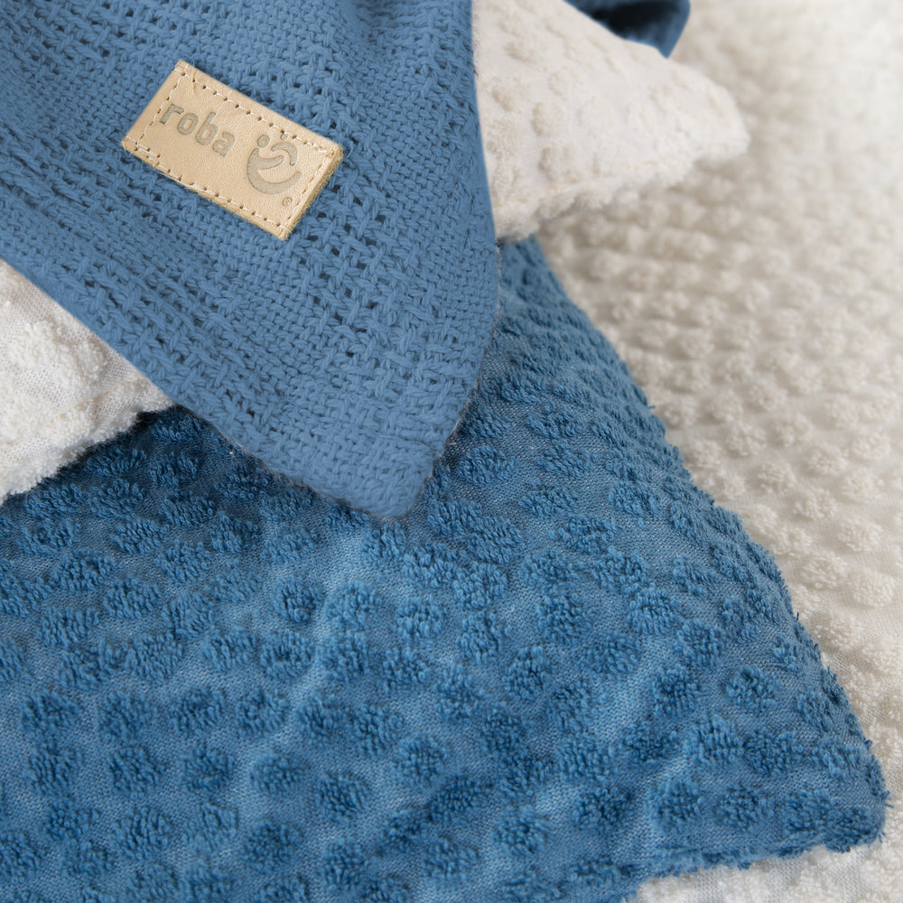 Biancheria da letto per culla 80 x 80 cm 'Seashells Indigo' - certificata GOTS & Oeko Tex - blu