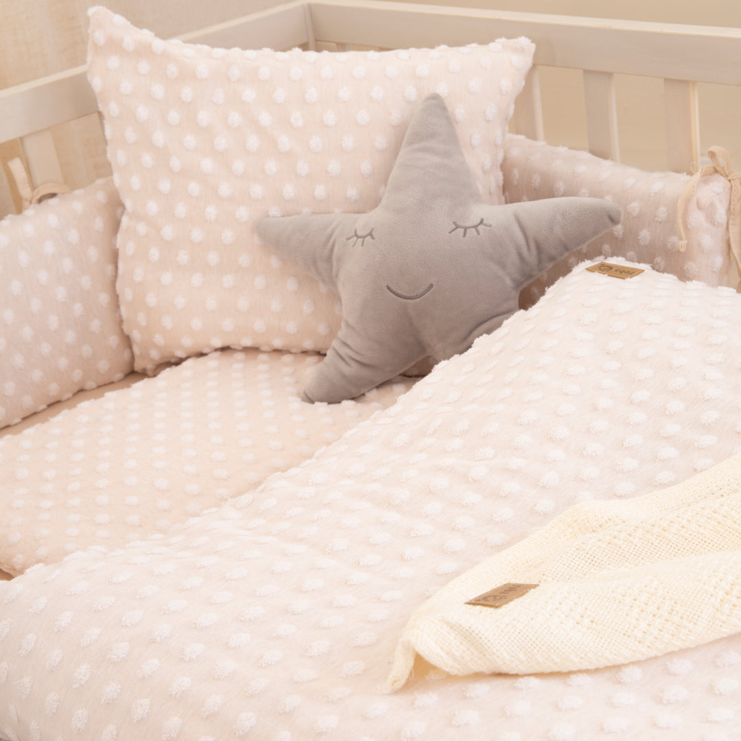 Cradle Bedding 80 x 80 cm 'Frosty Almond' - GOTS & Oeko-Tex Certified - Beige