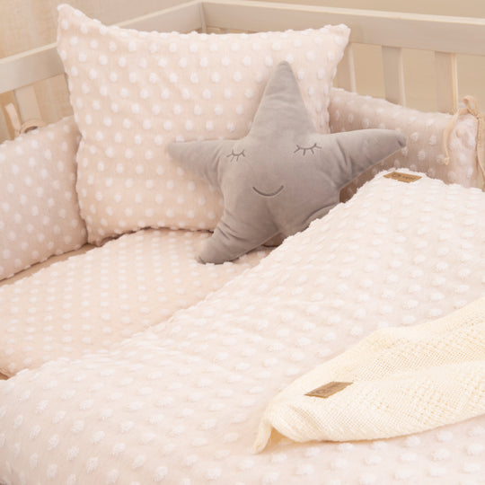 Cradle Bedding 80 x 80 cm 'Frosty Almond' - GOTS & Oeko-Tex Certified - Beige