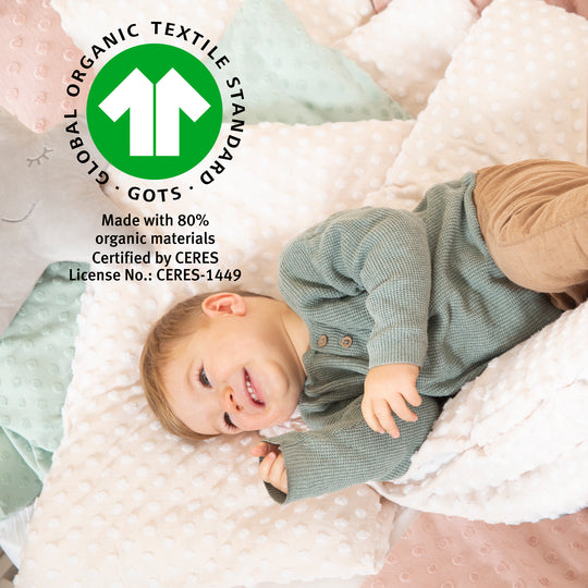 Cradle Bedding 80 x 80 cm 'Frosty Almond' - GOTS & Oeko-Tex Certified - Beige