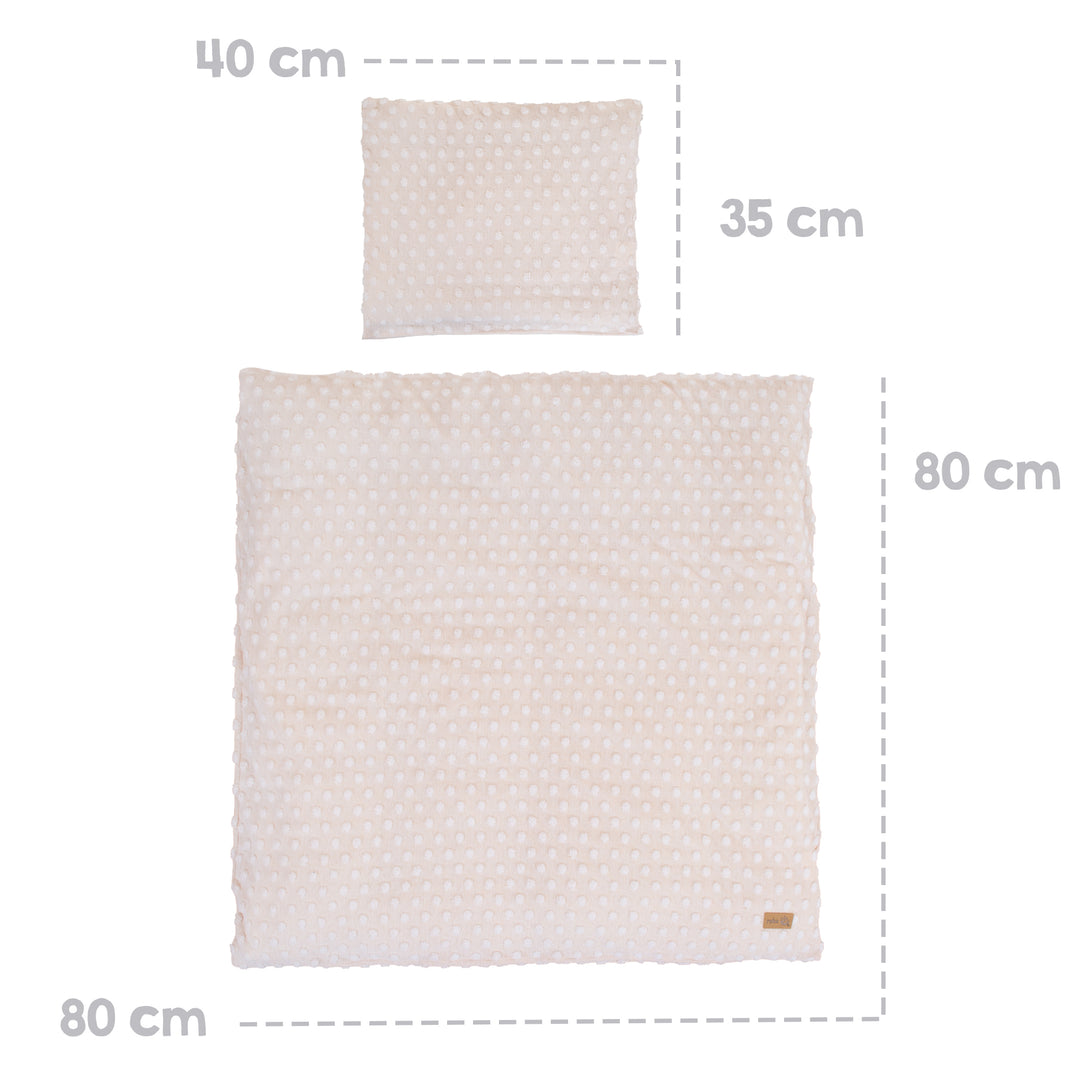Cradle Bedding 80 x 80 cm 'Frosty Almond' - GOTS & Oeko-Tex Certified - Beige