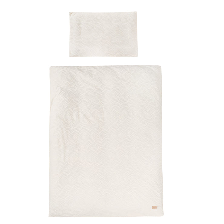 Linge de lit pour enfants 100 x 135 cm 'Seashells Oyster' - Certifié GOTS et Oeko Tex - Blanc