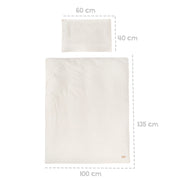 Linage de lit pour enfants 100 x 135 cm 'Seahells Oyster' - Gots & Oeko Tex - White
