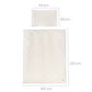Linge de lit pour enfants 100 x 135 cm 'Seashells Oyster' - Certifié GOTS et Oeko Tex - Blanc