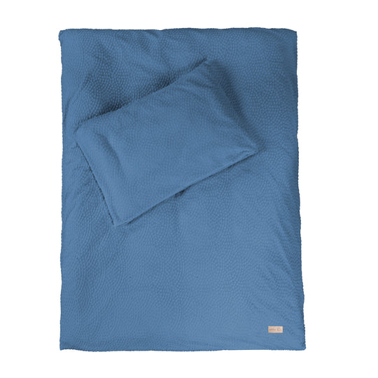 Linge de lit d'enfant 100 x 135 cm 'Seashells Indigo' - Certifié GOTS & Oeko Tex - Bleu