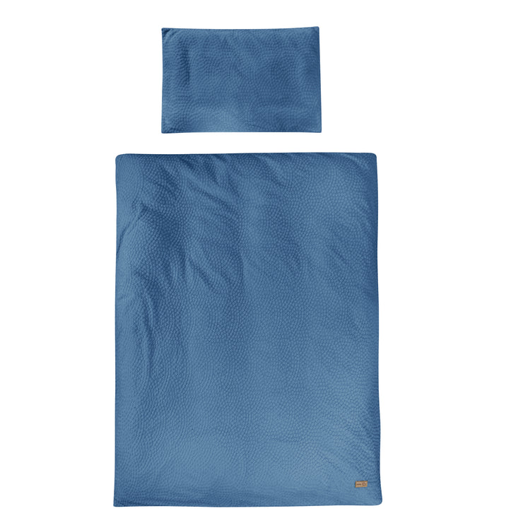 Linge de lit pour enfants 100 x 135 cm 'Seashells Indigo' - Certifié GOTS et Oeko Tex - Bleu