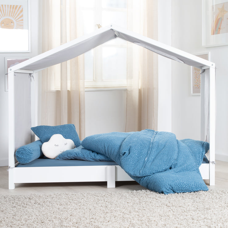 Linage de lit pour enfants 100 x 135 cm 'Seahells Indigo' - Gots & Oeko Tex Certified - Blue