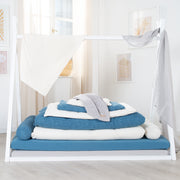 Linage de lit pour enfants 100 x 135 cm 'Seahells Indigo' - Gots & Oeko Tex Certified - Blue