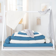 Linge de lit pour enfants 100 x 135 cm 'Seashells Indigo' - Certifié GOTS et Oeko Tex - Bleu