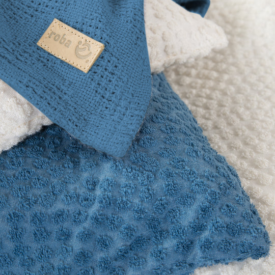 Linge de lit d'enfant 100 x 135 cm 'Seashells Indigo' - Certifié GOTS & Oeko Tex - Bleu