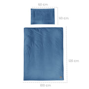Linage de lit pour enfants 100 x 135 cm 'Seahells Indigo' - Gots & Oeko Tex Certified - Blue