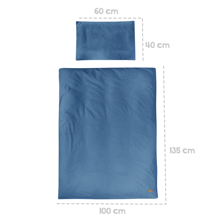 Ropa de cama para niños 100 x 135 cm 'Seashells Indigo' - Certificado GOTS y Oeko Tex - Azul
