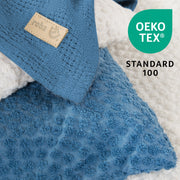 Linage de lit pour enfants 100 x 135 cm 'Seahells Indigo' - Gots & Oeko Tex Certified - Blue