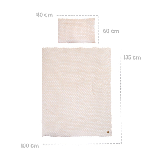 Biancheria da letto per bambini 100 x 135 cm 'Frosty Almond' - Certificata GOTS & Oeko-Tex - Beige