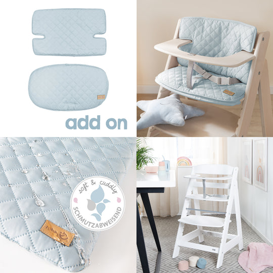 Riduzione del sedile 'roba Style', azzurro, cuscino / inserto del sedile in 2 parti per sedie con scale alte