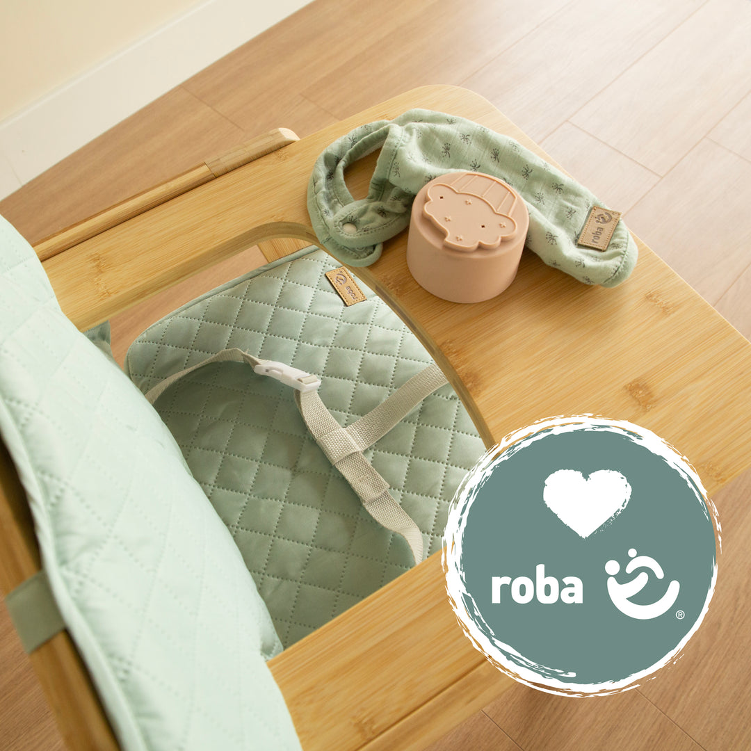Sitzverkleinerer 2-teilig 'roba Style' - Zubehör für Hochstuhl 'Nature Up' - Frosty green