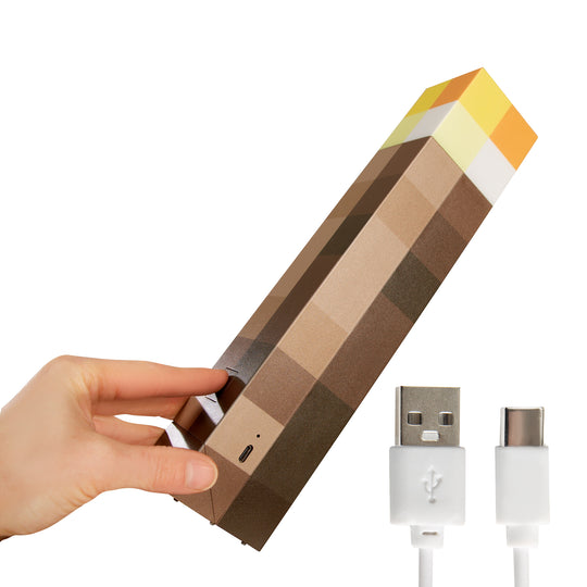 Lampe torche LED 'Minecraft' - batterie rechargeable - 4 options d'éclairage