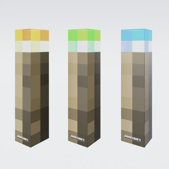 Lampe torche LED 'Minecraft' - batterie rechargeable - 4 options d'éclairage