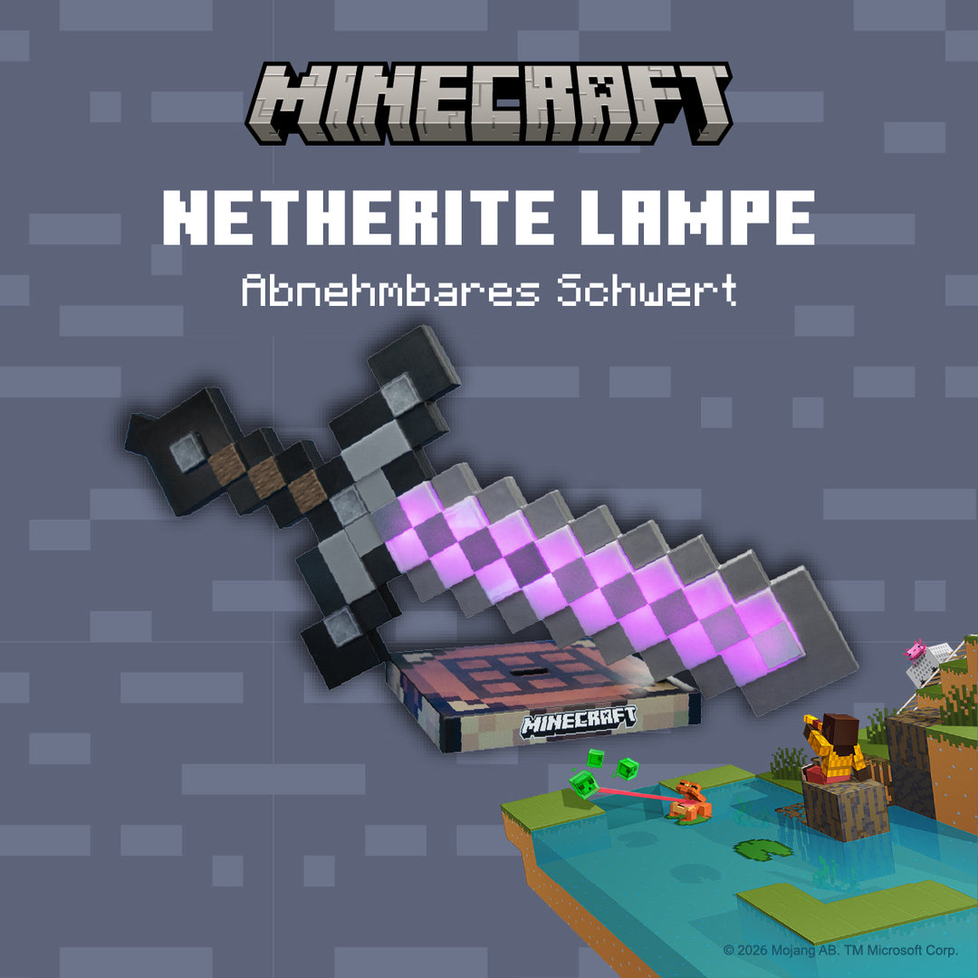LED Table Lamp 'Minecraft' - Netherite - Rechargeable Battery