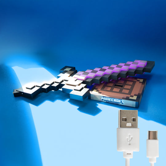 LED Table Lamp 'Minecraft' - Netherite - Rechargeable Battery