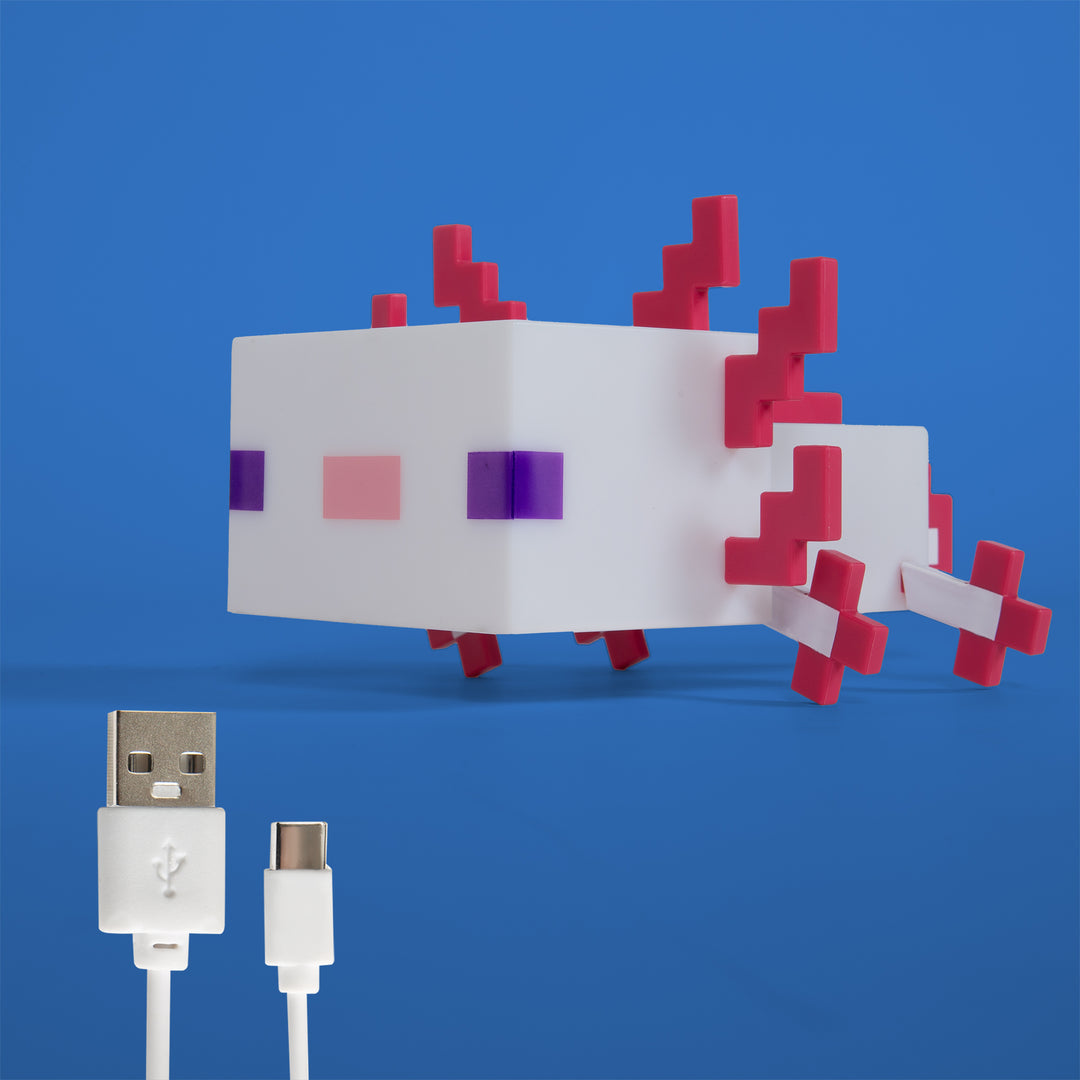 LED Table Lamp 'Minecraft' - Axolotl - Rechargeable Battery