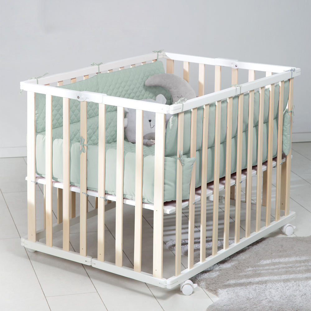 Playpen Insert 'roba Style' - 75 x 100 - 100 x 100 cm - Side Padding - Frosty Green