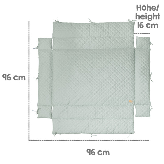 Playpen Insert 'roba Style' - 75 x 100 - 100 x 100 cm - Side Padding - Frosty Green