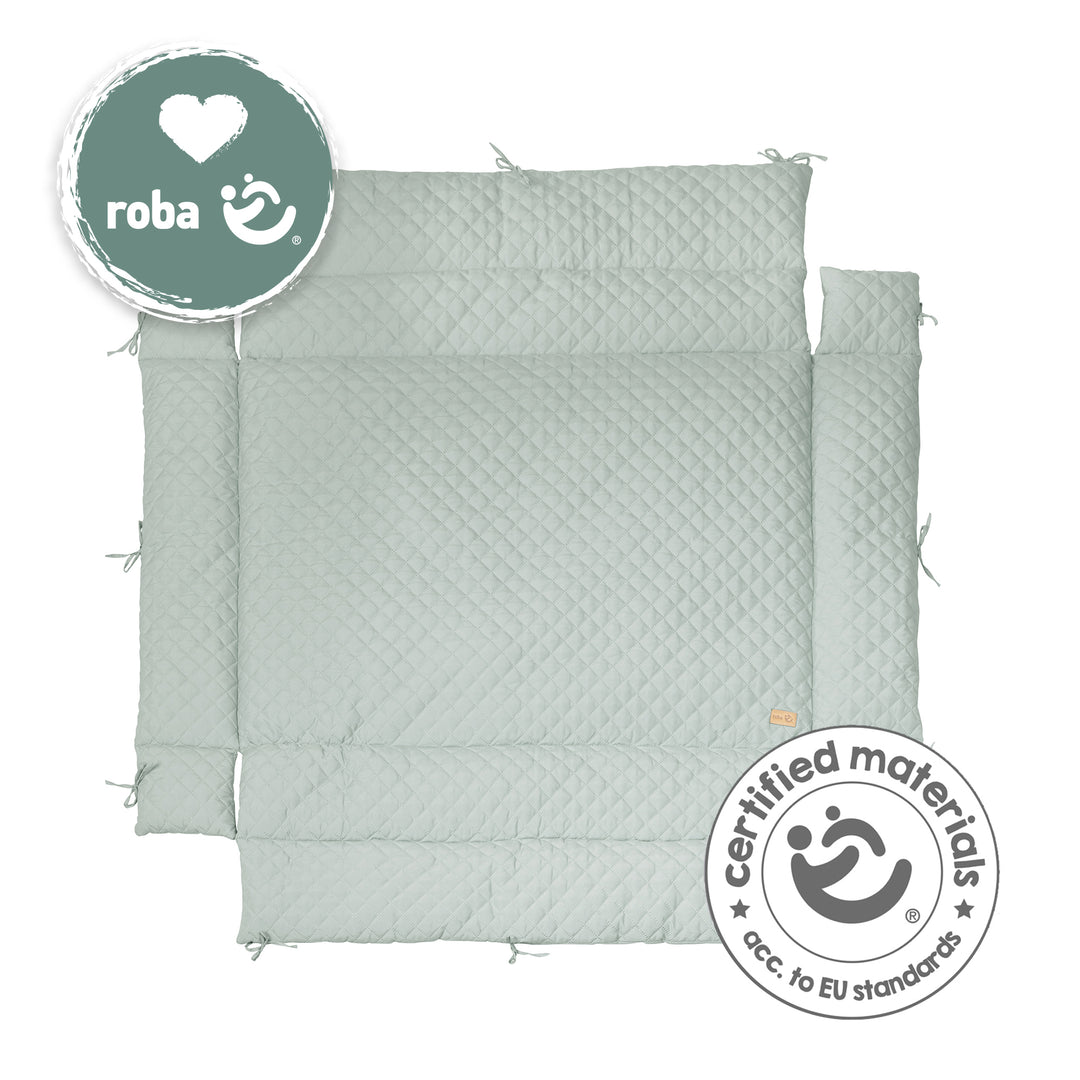 Playpen Insert 'roba Style' - 75 x 100 - 100 x 100 cm - Side Padding - Frosty Green