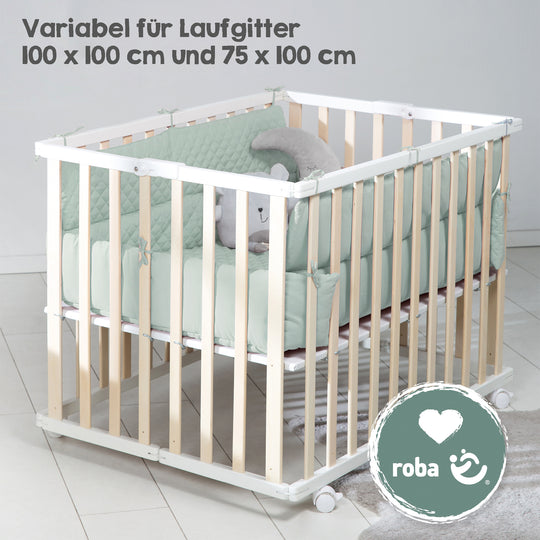 Playpen Insert 'roba Style' - 75 x 100 - 100 x 100 cm - Side Padding - Frosty Green