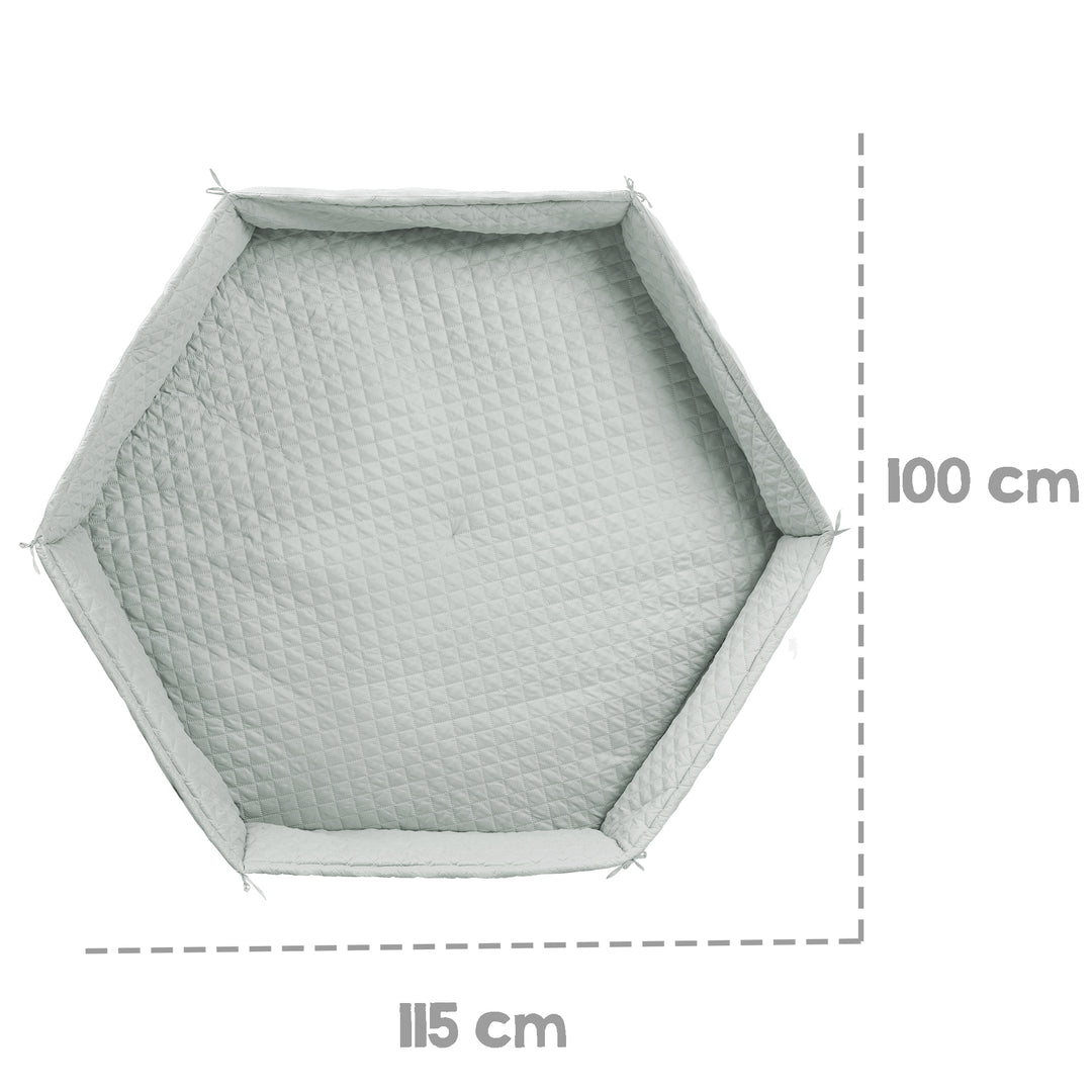 Tapis de parc 'roba Style' pour parc d'enfant hexagonal - Rembourré - Vert givré