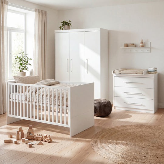 Set camera bambini 'Maren' 3 pezzi - letto 70x140 + fasciatoio stretto + armadio 3 ante