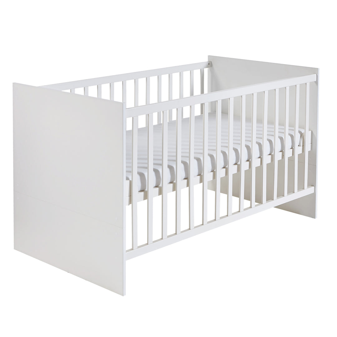 Set da camera 'Maren', incluso letto combi 70 x 140 cm, petto avvolgente largo e armadio 3 porte, bianco