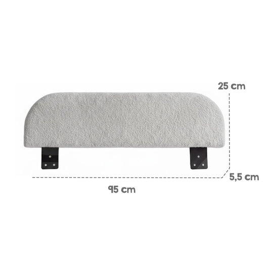 Schéma des dimensions de l'élément latéral roba Little Dream : longueur 95 cm, hauteur 25 cm, profondeur 5,5 cm. Partiellement générée par IA.
