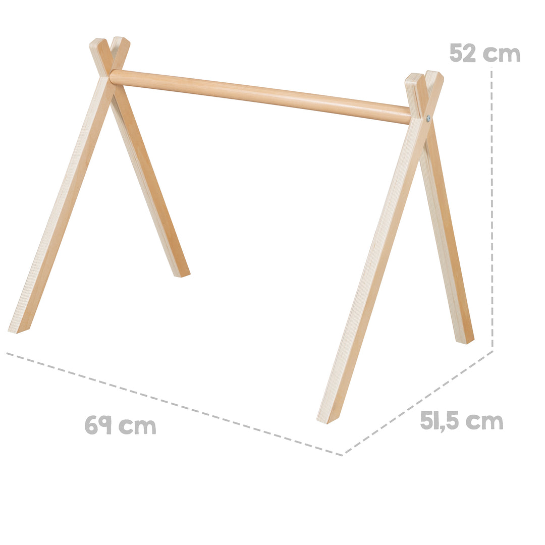 Portique de Jeu Montessori pour Bébé – Entraîneur de Préhension en Bois – Naturel