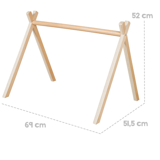 Portique de Jeu Montessori pour Bébé – Entraîneur de Préhension en Bois – Naturel