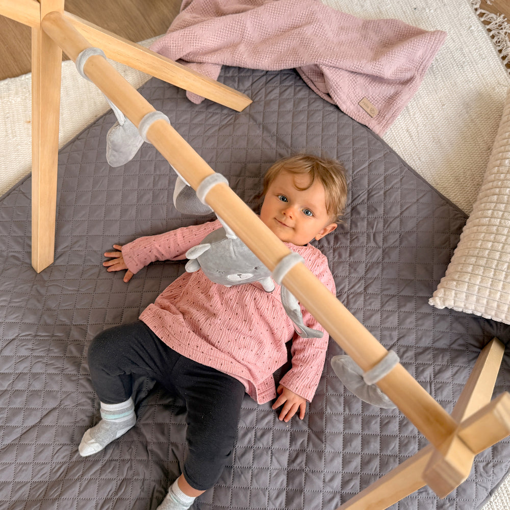 Portique de Jeu Montessori pour Bébé – Entraîneur de Préhension en Bois – Naturel